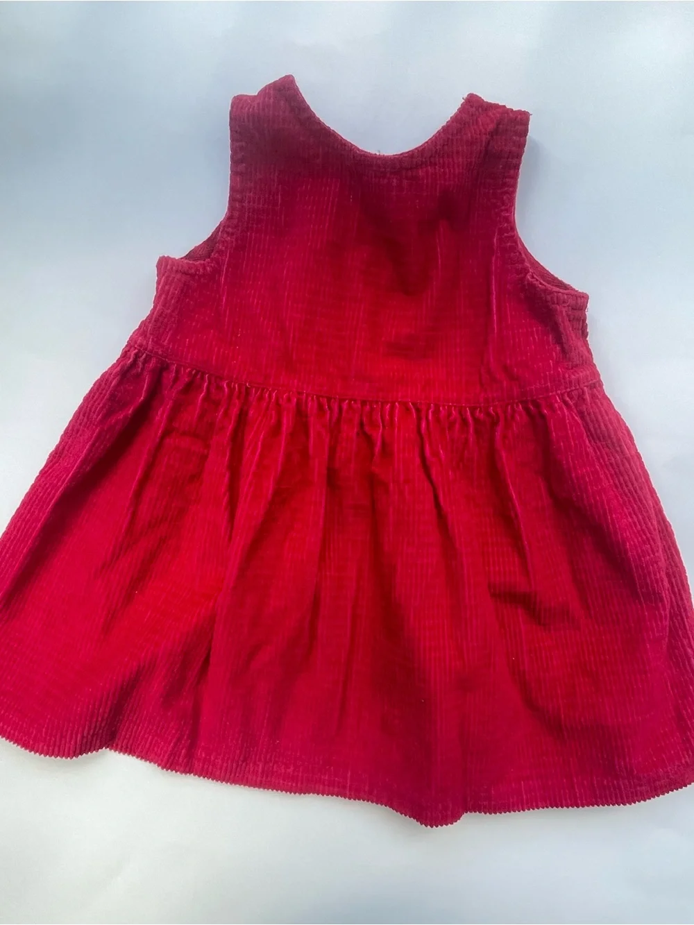 Vintage Gymboree Red Corduroy Jumper Dress Size Small 2/3